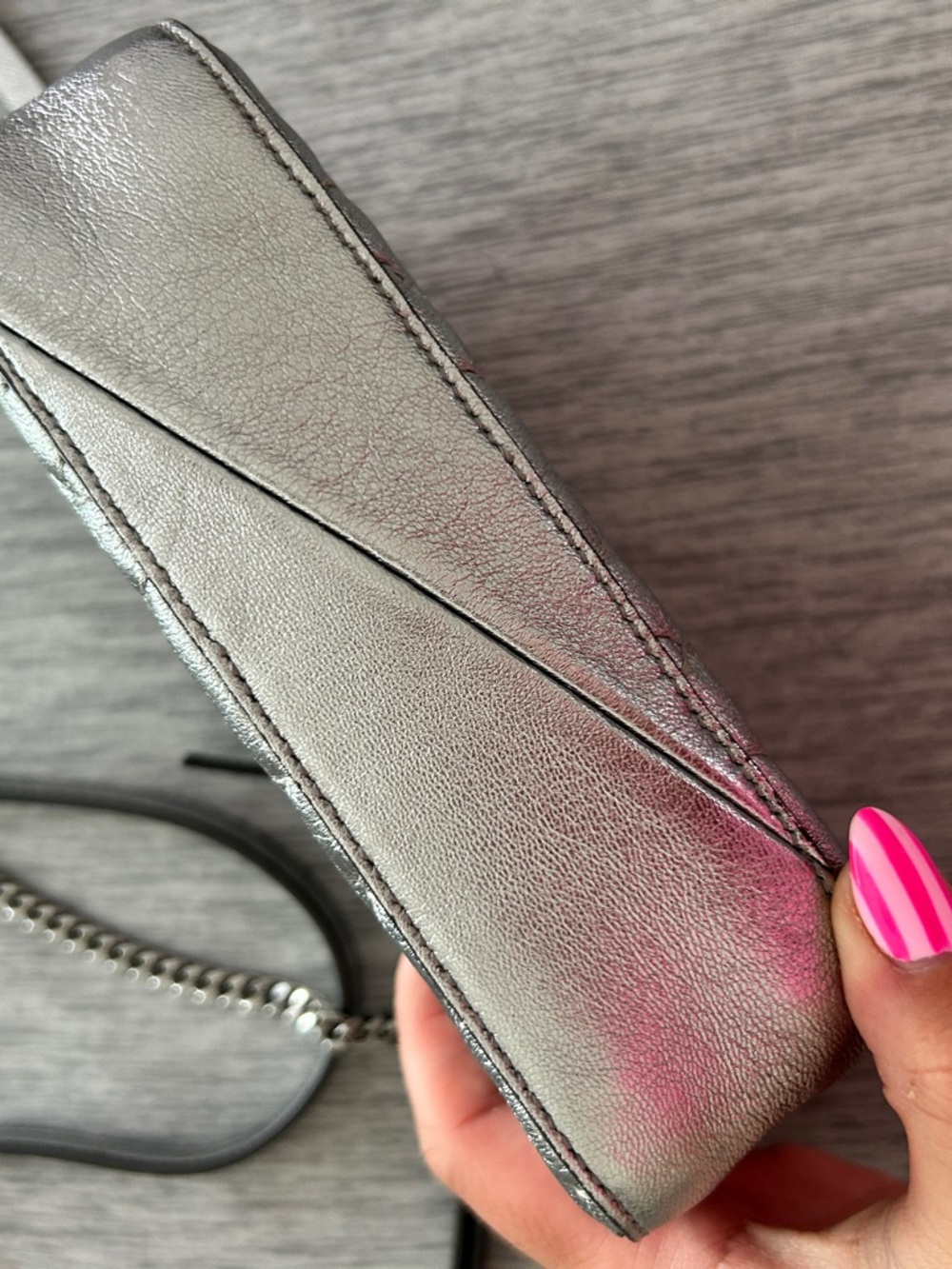 Jimmy Choo Haya Star Metallic Napa Shoulder Bag - Picture 6 of 10